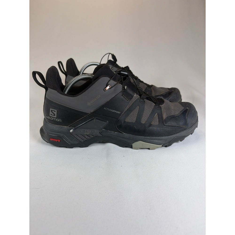 Salomon X Ultra 04 GTX Gore-Tex Hiking Shoes Mens 9.5 Black Grey 412892